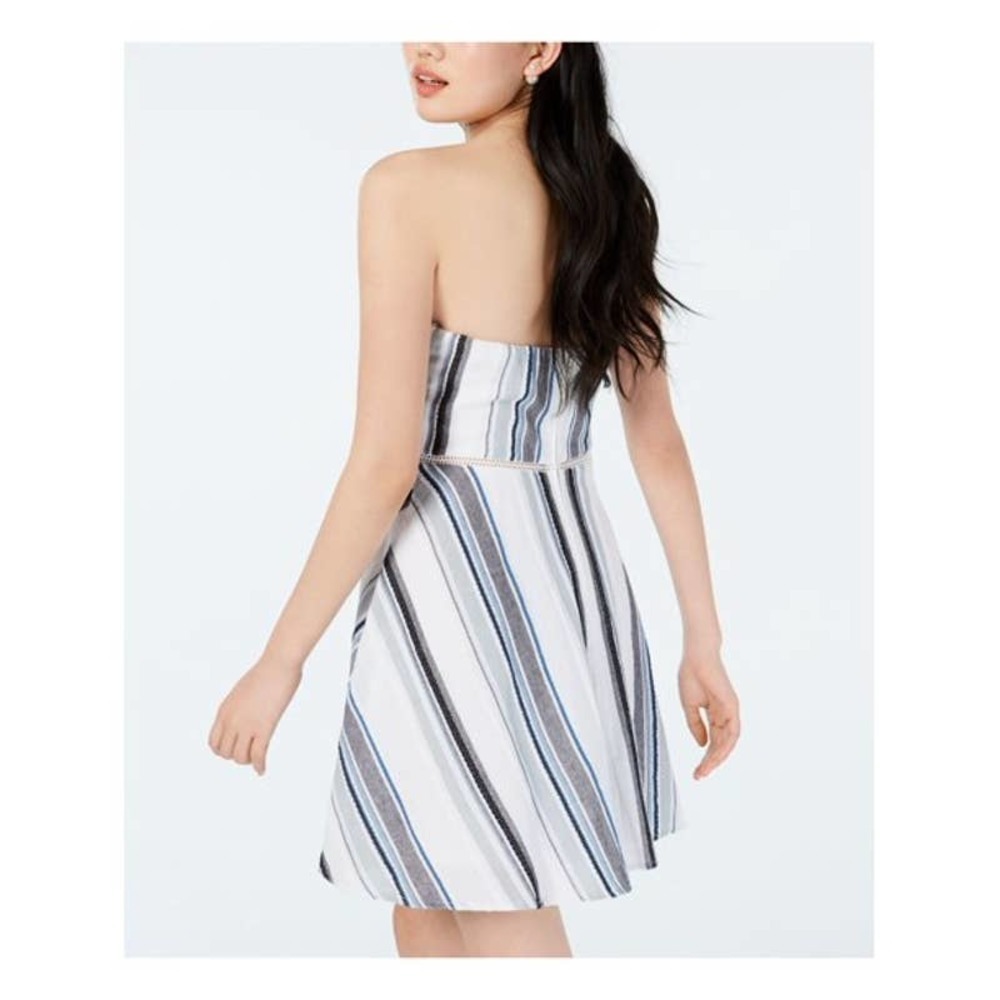 CITY Studio Juniors Striped Strapless Dress Size 7 - Picture 2 of 7